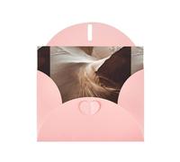 WHJSHOP Biglietto di auguri con stampa di segni del vento sulle dune di sabbia, carta perlescente di alta qualità, effetto perla su entrambi i lati, busta di carta perlata con fibbia d'amore