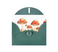 WHJSHOP Biglietto di auguri con stampa di un giardino di funghi denso, carta perlescente di alta qualità, effetto perlato su entrambi i lati, busta in carta perlata con fibbia d'amore