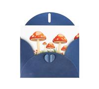 WHJSHOP Biglietto di auguri con stampa di un giardino di funghi denso, carta perlescente di alta qualità, effetto perlato su entrambi i lati, busta in carta perlata con fibbia d'amore