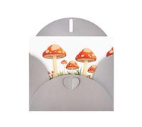 WHJSHOP Biglietto di auguri con stampa di un giardino di funghi denso, carta perlescente di alta qualità, effetto perlato su entrambi i lati, busta in carta perlata con fibbia d'amore