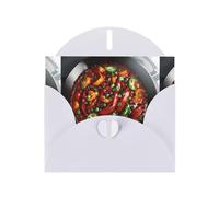 WHJSHOP Biglietto di auguri con stampa di una ciotola di peperoncino, carta perlescente di alta qualità, effetto perlato su entrambi i lati, busta in carta perlata con fibbia d'amore