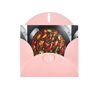 WHJSHOP Biglietto di auguri con stampa di una ciotola di peperoncino, carta perlescente di alta qualità, effetto perlato su entrambi i lati, busta in carta perlata con fibbia d'amore