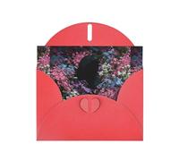 WHJSHOP Biglietto di auguri con stampa fantasma nei fiori, carta perlescente di alta qualità, effetto perlato su entrambi i lati, busta in carta perlata con fibbia d'amore