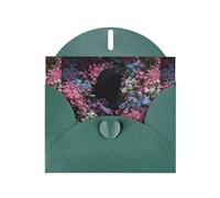 WHJSHOP Biglietto di auguri con stampa fantasma nei fiori, carta perlescente di alta qualità, effetto perlato su entrambi i lati, busta in carta perlata con fibbia d'amore