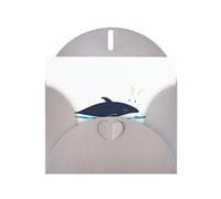 WHJSHOP Biglietto di auguri con stampa "The little white rabbit who saved the whale", carta perlescente di alta qualità, effetto perlato su entrambi i lati, busta in carta perlata con fibbia d'amore