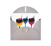 WHJSHOP Biglietto di auguri grigio con stampa a calice foschiato perfetto per San Valentino, anniversario di matrimonio e inviti per feste