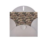 WHJSHOP Biglietto di auguri grigio rustico Lodge Bear Pattern 10,2 x 15,2 cm per Natale, compleanni dei bambini, San Valentino, anniversari di matrimonio e inviti per feste