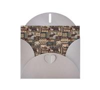 WHJSHOP Biglietto di auguri grigio rustico Lodge Bear Pattern 10,2 x 15,2 cm per Natale, compleanni dei bambini, San Valentino, anniversari di matrimonio e inviti per feste