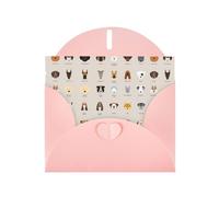 WHJSHOP Biglietto di auguri rosa con motivo di razza di cane, 10,2 x 15,2 cm, per Natale, compleanni dei bambini, San Valentino, anniversari di matrimonio e inviti per feste