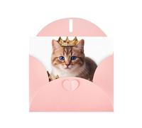WHJSHOP Biglietto di auguri rosa con stampa di gattini freddi, perfetto per San Valentino, anniversario di matrimonio e inviti per feste