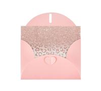 WHJSHOP Biglietto di auguri rosa oro rosa glitter modello 10,2 x 15,2 cm per Natale, compleanni dei bambini, San Valentino, anniversari di matrimonio e inviti per feste
