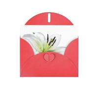 WHJSHOP Biglietto di auguri rosso con bellissimi gigli 10,2 x 15,2 cm per Natale, compleanni dei bambini, San Valentino, anniversari di matrimonio e inviti per feste