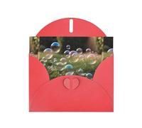 WHJSHOP Biglietto di auguri rosso con bolle in giardino, perfetto per San Valentino, anniversario di matrimonio e inviti per feste