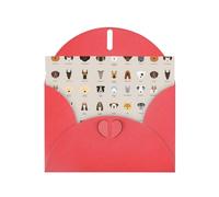 WHJSHOP Biglietto di auguri rosso con motivo di razza di cane, 10,2 x 15,2 cm, per Natale, compleanni dei bambini, San Valentino, anniversari di matrimonio e inviti per feste