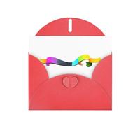 WHJSHOP Biglietto di auguri rosso con stelle filanti colorate, perfetto per San Valentino, anniversario di matrimonio e inviti per feste