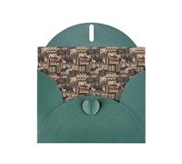 WHJSHOP Biglietto di auguri verde scuro rustico Lodge Bear Pattern 10,2 x 15,2 cm per Natale, compleanni dei bambini, San Valentino, anniversari di matrimonio e inviti per feste