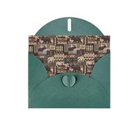 WHJSHOP Biglietto di auguri verde scuro rustico Lodge Bear Pattern 10,2 x 15,2 cm per Natale, compleanni dei bambini, San Valentino, anniversari di matrimonio e inviti per feste