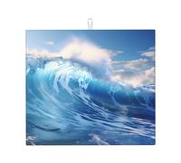 WHJSHOP Blue Ocean Onde modello cucina assorbente pad, microfibra super assorbente, antiscivolo oversize