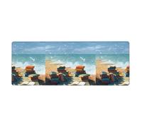 WHJSHOP Books by The Sea Prints, tappetino per mouse extra large, per computer e ufficio, tastiera da gioco antiscivolo, versione ispessita, 30,5 x 80 cm