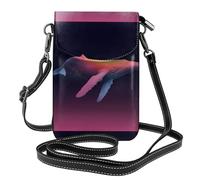 WHJSHOP Borsa a tracolla del telefono di vibrazione della borsa di cuoio delle piccole donne di gradiente dell'orca assassina, impermeabile e durevole