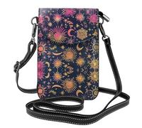 WHJSHOP Borsa a tracolla del telefono di vibrazione della piccola delle donne di cuoio delle stelle della costellazione, impermeabile e durevole