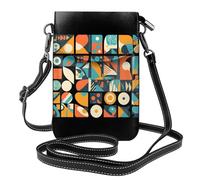 WHJSHOP Borsa a tracolla del telefono di vibrazione della piccola donna del cuoio dell'immagine dei frammenti del modello retrò, impermeabile e durevole