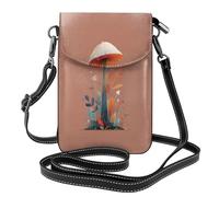 WHJSHOP Borsa a tracolla del telefono di vibrazione delle piccole donne di cuoio dell'immagine del fungo dell'ombrello, impermeabile e durevole