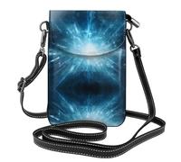 WHJSHOP Borsa a tracolla per telefono a tracolla da donna in pelle con immagine di raggi cosmici, impermeabile e durevole