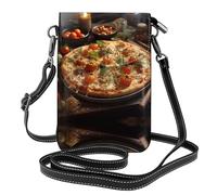 WHJSHOP Borsa allettante del telefono di vibrazione della borsa a tracolla delle piccole donne di cuoio dell'immagine della pizza del pomodoro, impermeabile e durevole