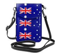 WHJSHOP Borsa australiana del telefono di vibrazione di vibrazione della piccola donna di cuoio dell'immagine della bandiera, impermeabile e durevole
