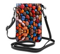 WHJSHOP Borsa colorata del telefono di vibrazione di vibrazione della tracolla delle piccole donne di cuoio dell'immagine dei ciottoli, impermeabile e durevole