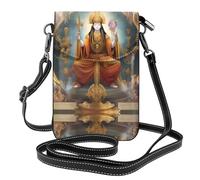 WHJSHOP Borsa femminile del telefono di vibrazione di vibrazione della piccola donna di cuoio dell'immagine di Dio, impermeabile e durevole