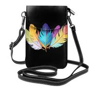 WHJSHOP Borsa variopinta del telefono di vibrazione della borsa a tracolla delle piccole donne di cuoio delle piume della Turchia, impermeabile e durevole