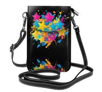 WHJSHOP Borsa variopinta del telefono di vibrazione di vibrazione di vibrazione delle piccole donne di cuoio dell'immagine delle stelle, impermeabile e durevole
