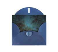 WHJSHOP Branches under the night sky Prints, biglietto di auguri con carta perlescente di alta qualità, effetto perlato su entrambi i lati, busta in carta perlata con fibbia d'amore