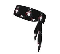 WHJSHOP Bulldog francese che beve vino rosso Stampa Foulard sportivo, assorbe il sudore e traspirante, fascia per capelli con movimento, fazzoletto su entrambi i lati