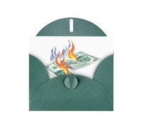 WHJSHOP Burning Desire Prints, biglietto di auguri verde scuro - Carta perlescente di alta qualità a doppia faccia effetto perlato con fibbia d'amore busta di carta perlata