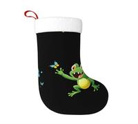 WHJSHOP Calze decorative natalizie con motivo a rana che insegue farfalle per decorare durante Halloween, Natale e Capodanno