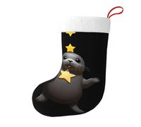 Whjshop Calze decorative natalizie con sigillo che tiene una stella per riempire piccoli regali come caramelle e piccoli giocattoli