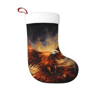 WHJSHOP Calze decorative natalizie con stampa di falco di fiamme con ali per decorare Halloween, Natale e Capodanno