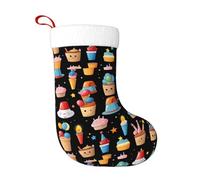 WHJSHOP - Calzini decorativi natalizi, vari motivi di piccole torte, decorazione per la casa, morbidi e confortevoli, per ufficio, albero di Natale e caminetto