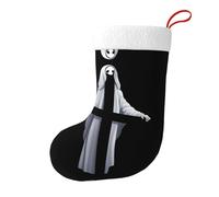 Whjshop Calzini natalizi stampati su entrambi i lati, motivo fantasma dietro la croce, per feste di grande capacità, decorazioni per interni