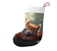 Whjshop Calzini natalizi stampati su entrambi i lati, motivo scoiattolo in un sogno, per feste di grande capacità, decorazioni per interni