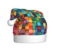 WHJSHOP Cappelli di Natale della peluche degli uomini e delle donne del modello della griglia variopinta, cappucci adulti del partito