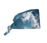 WHJSHOP Cappellino da chef con uccelli rapaci nel cielo blu, per donne e uomini, per chirurgia e infermieristica