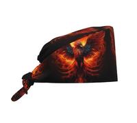 WHJSHOP Cappello da cuoco arancione rosso Phoenix Prints, cappello da lavoro per donne e uomini, per chirurgia e infermieristica