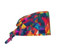 WHJSHOP Cappello da cuoco per donne e uomini, per la pulizia delle immagini, motivo geometrico, arcobaleno, per la pulizia e l'allattamento