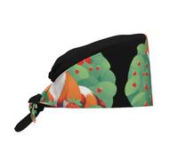 WHJSHOP Cappello da lavoro traspirante con stampa di volpe nel campo di fragole per chef, infermieristica, spa, cura del viso, fitness