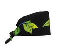 WHJSHOP Cappello da lavoro traspirante con stampa splendida mattina gloria per chef, infermieristica, spa, cura del viso, fitness, nero