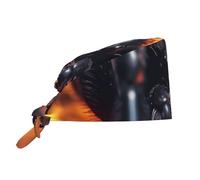 WHJSHOP Cappello da lavoro traspirante, motivo ragno con stampa leggera, per chef, infermieristica, spa, cura del viso, fitness, colore nero